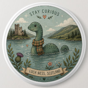 Bleib Neugierig Gemütlich Kryptid Nessie Loch Ness Button