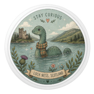 Bleib neugierig gemütlich Kryptid Nessie Loch Ness Keramikknauf
