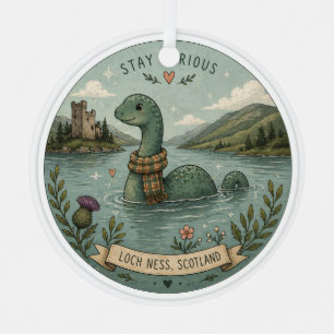 Bleib Neugierig Gemütlich Kryptid Nessie Loch Ness Ornament Aus Metall