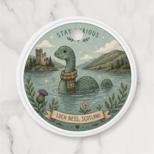 Bleib neugierig gemütliches Kryptid Nessie Loch Ne Geschenkanhänger
