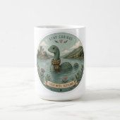 Bleib neugierig gemütliches Kryptid Nessie Loch Ne Kaffeetasse (Mittel)