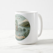 Bleib neugierig gemütliches Kryptid Nessie Loch Ne Kaffeetasse (VorderseiteRechts)