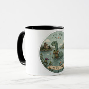 Bleib neugierig gemütliches Kryptid Nessie Loch Ne Tasse