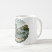 Bleib neugierig gemütliches Kryptiden Nessie Loch  Kaffeetasse (VorderseiteRechts)