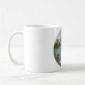 Bleib neugierig gemütliches Kryptiden Nessie Loch  Kaffeetasse (Links)