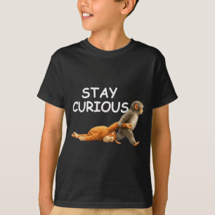 Bleib neugierig süsser Affe liest Buch schlag Affe T-Shirt