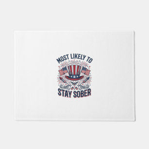 Bleib Nüchtern Patriotisches Vintage-Feuerwerk-Shi Fußmatte