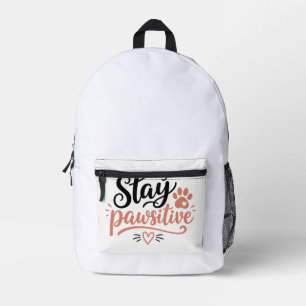 Bleib Pawsitiv Bedruckter Rucksack