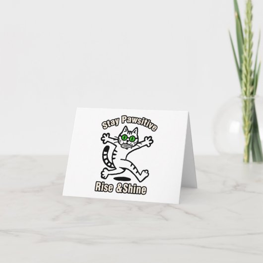 Bleib Pawsitiv Katze Dankeskarte (Vorderseite)