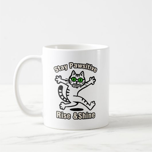 Bleib Pawsitiv Katze Kaffeetasse (Links)