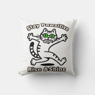 Bleib Pawsitiv Katze Kissen