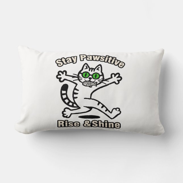 Bleib Pawsitiv Katze Lendenkissen (Vorderseite)