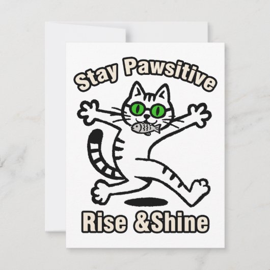Bleib Pawsitiv Katze Mitteilungskarte (Vorderseite)
