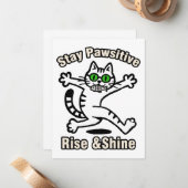 Bleib Pawsitiv Katze Mitteilungskarte (Vorderseite/Rückseite Beispiel)