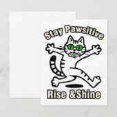 Bleib Pawsitiv Katze Mitteilungskarte (Vorne/Hinten)