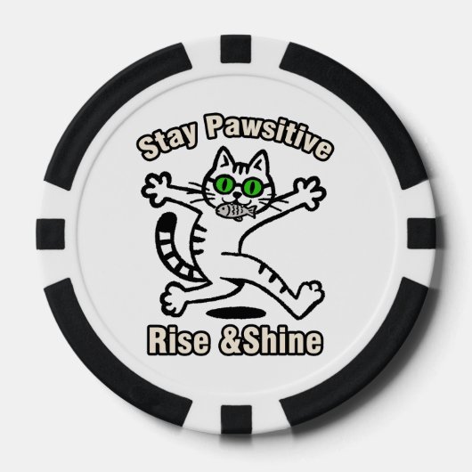 Bleib Pawsitiv Katze Pokerchips (Vorderseite)