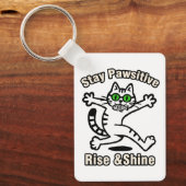 Bleib Pawsitiv Katze Schlüsselanhänger (Vorderseite)