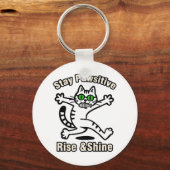 Bleib Pawsitiv Katze Schlüsselanhänger (Vorderseite)
