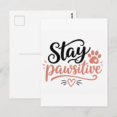 Bleib Pawsitiv Postkarte (Vorne/Hinten)