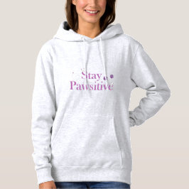 Bleib Pawsitiv Süße Katze Doodle Motivationszitat Hoodie