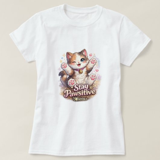 Bleib Pawsitiv T-Shirt (Design vorne)