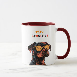Bleib Pawsitiv Tasse – Cooler Hund mit Sonnenbrill