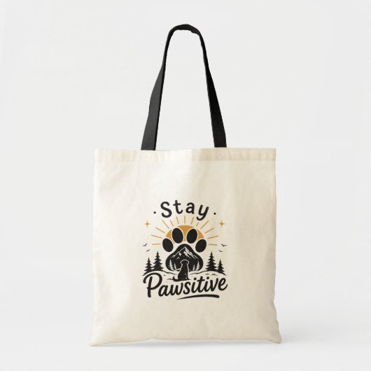 Bleib Pawsitiv Tragetasche (Vorne)