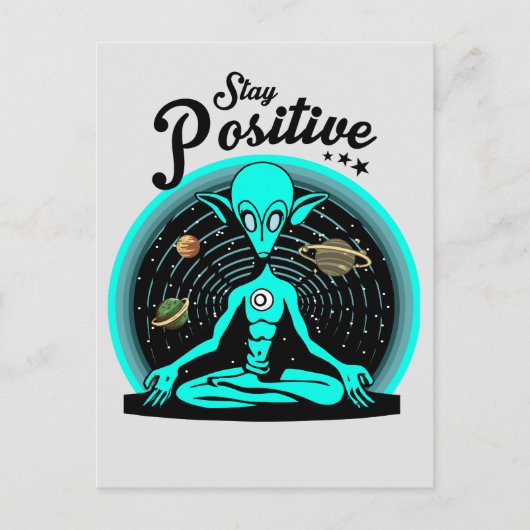 Bleib Positiv Alien Postkarte (Vorderseite)