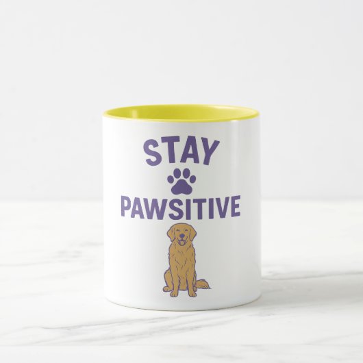 Bleib positiv, bleib pfotig tasse (Zentrum)