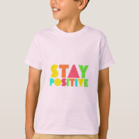 Bleib Positiv Bunte Retro-Gradient-Wellen-Typograf
