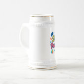 Bleib Positiv Bunter Aufkleber Bierglas (Vorderseite Links)