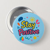 Bleib Positiv Bunter Aufkleber Button (Vorne & Hinten)