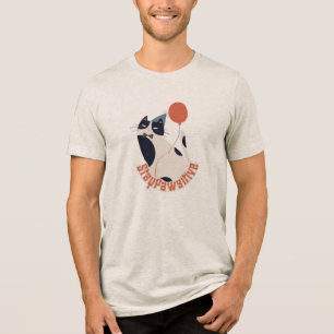 Bleib Positiv Dapper Smoking Cat Geburtstagsfeier Tri-Blend Shirt