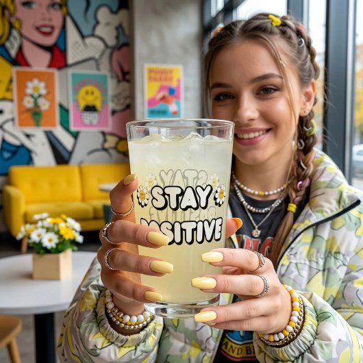 Bleib positiv glas