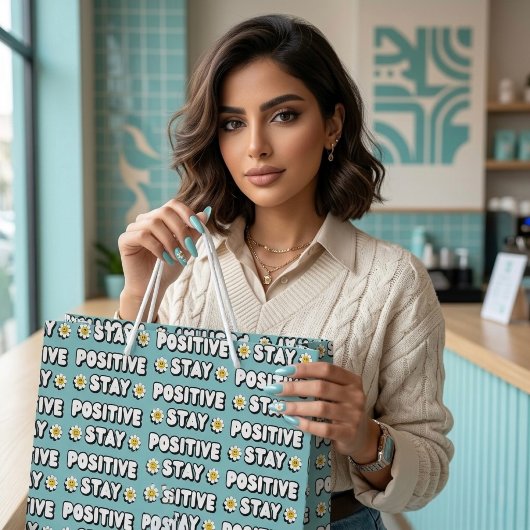 Bleib positiv große geschenktüte