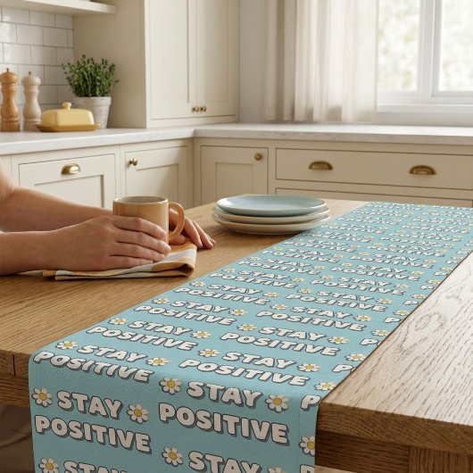Bleib positiv großer tischläufer