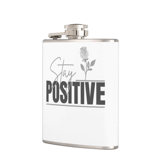 Bleib positiv Inspirierend  Flachmann (Links)