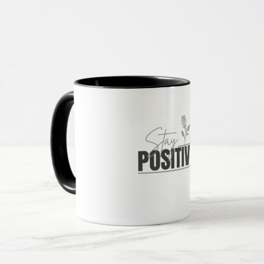 Bleib positiv Inspirierend Tasse (Vorderseite Links)