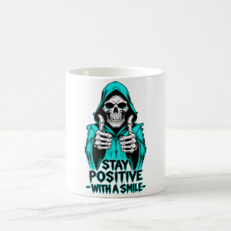Bleib positiv – Inspirierende Motivation Kaffeetasse