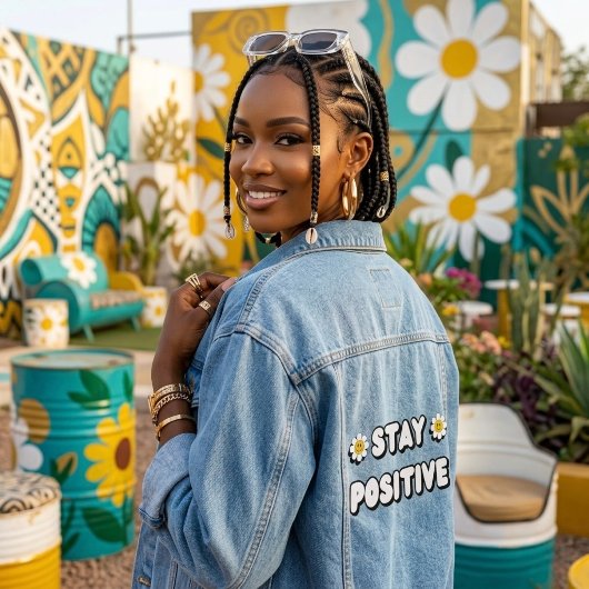 Bleib positiv jeansjacke
