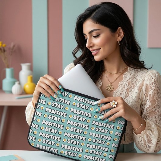 Bleib positiv laptopschutzhülle