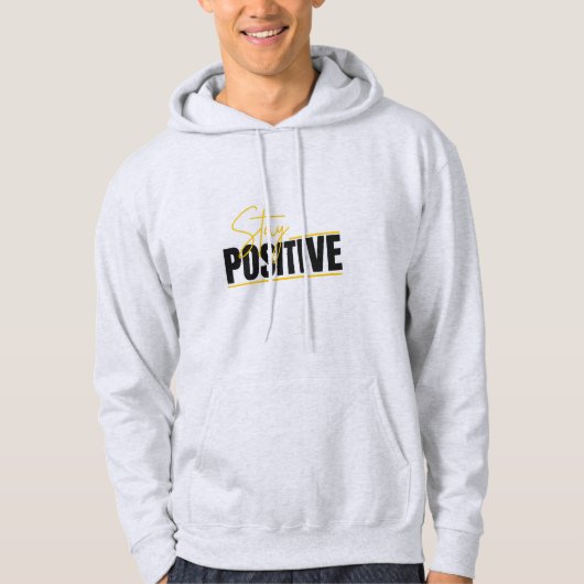 Bleib Positiv – Minimaler Hoodie (Vorderseite)