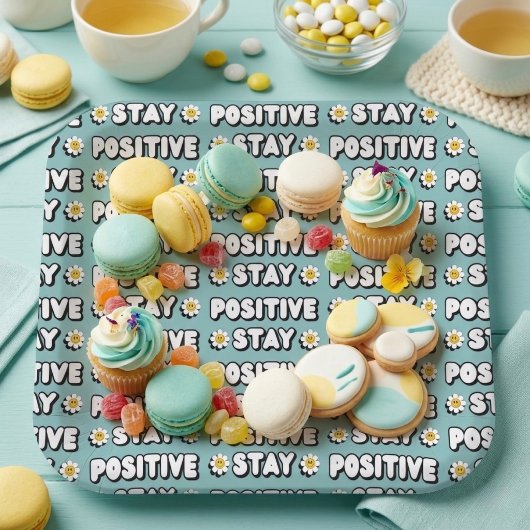 Bleib positiv pappteller