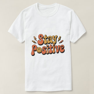 Bleib positiv Retro Groovy T-Shirt – 70er Smiley G