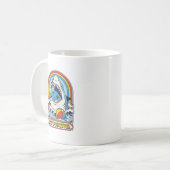 Bleib positiv Retro-Hai Sommer Kaffeetasse (Vorderseite Links)