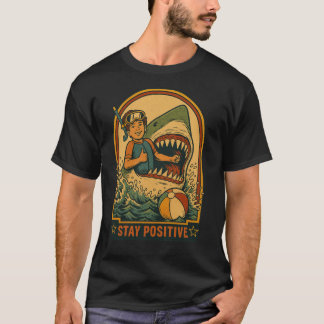 Bleib positiv retro T-Shirt