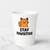 Bleib positiv süße Ginger-Katze Papiertasse Pappbecher (Vorderseite)