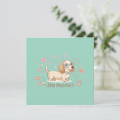 Bleib Positiv Süßer Dachshund Einladung (Stehend Vorderseite)