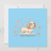 Bleib Positiv Süßer Dachshund Einladung (Rückseite)