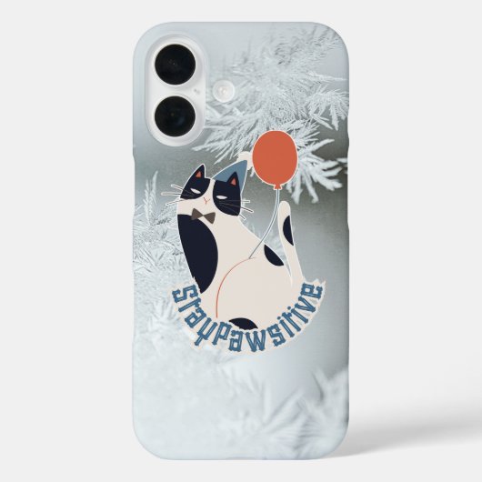 Bleib positiv Tuxedo-Katze Illustration Case-Mate iPhone Hülle (Rückseite)